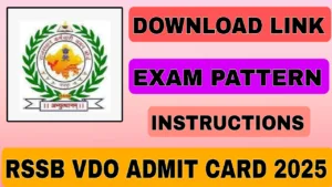RSSB VDO Admit Card 2025