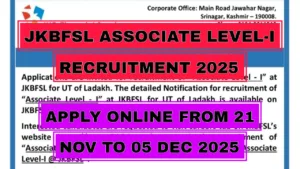 JKBFSL Associate Level-I Recruitment 2025