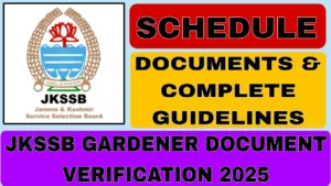 JKSSB Gardener Document Verification 2025
