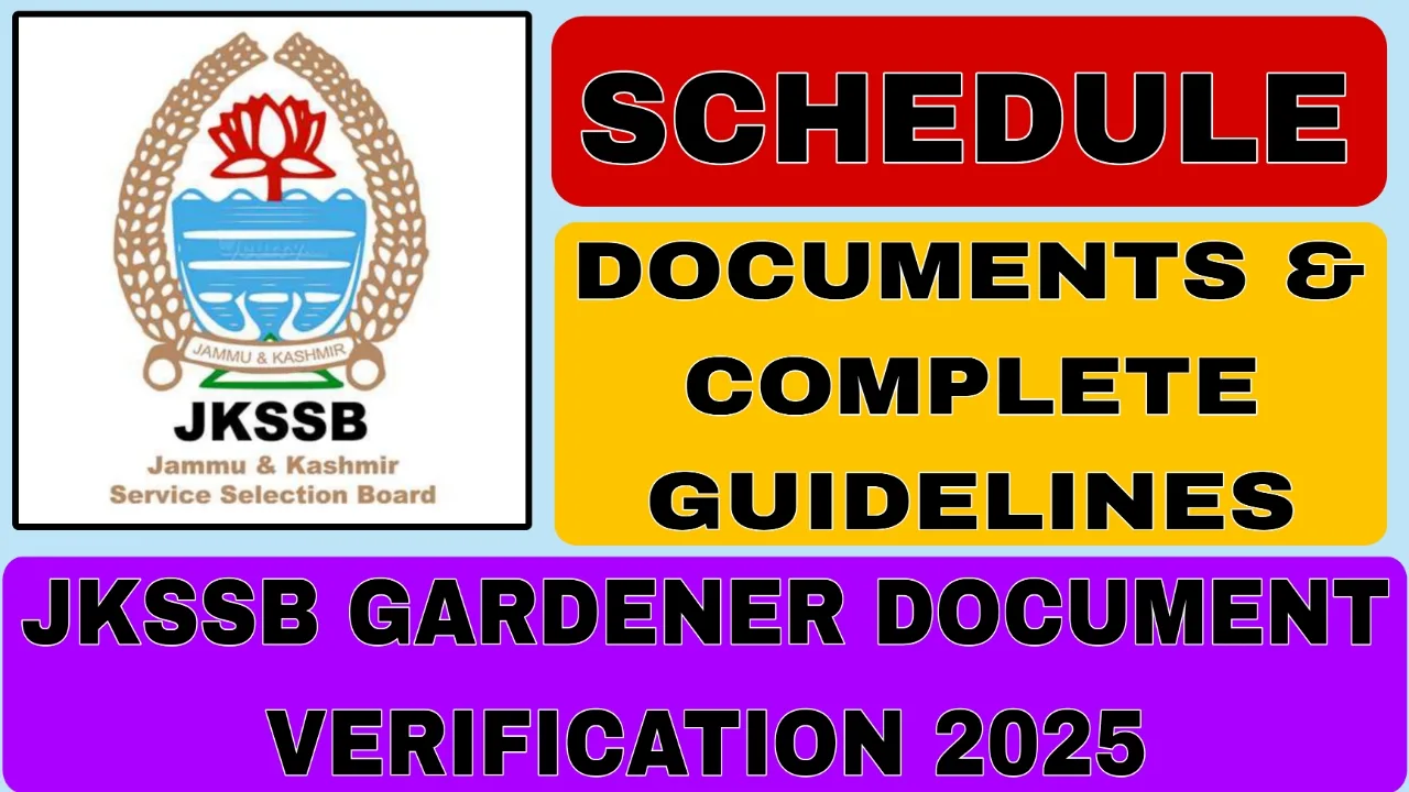 JKSSB Gardener Document Verification 2025