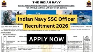 Indian Navy SSC Officer Recruitment 2026